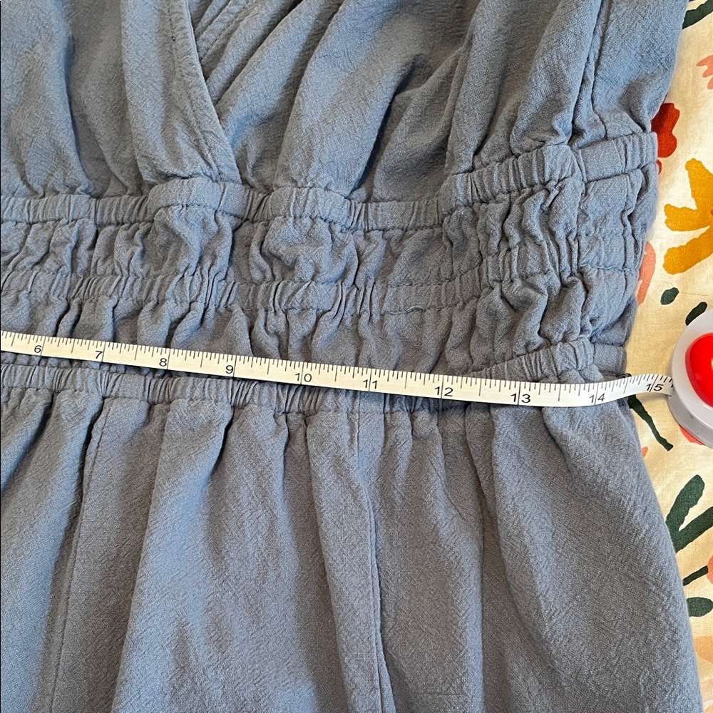Cider Slate Blue V-Neck Jumpsuit - Picture 5 of 6